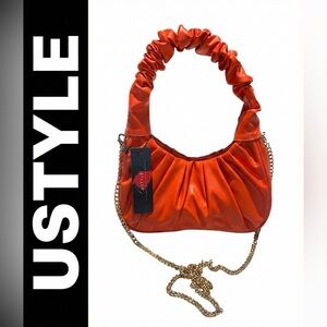 USTYLE Orange Women's Shoulder/Crossbody Bag with Chain Strap NWT